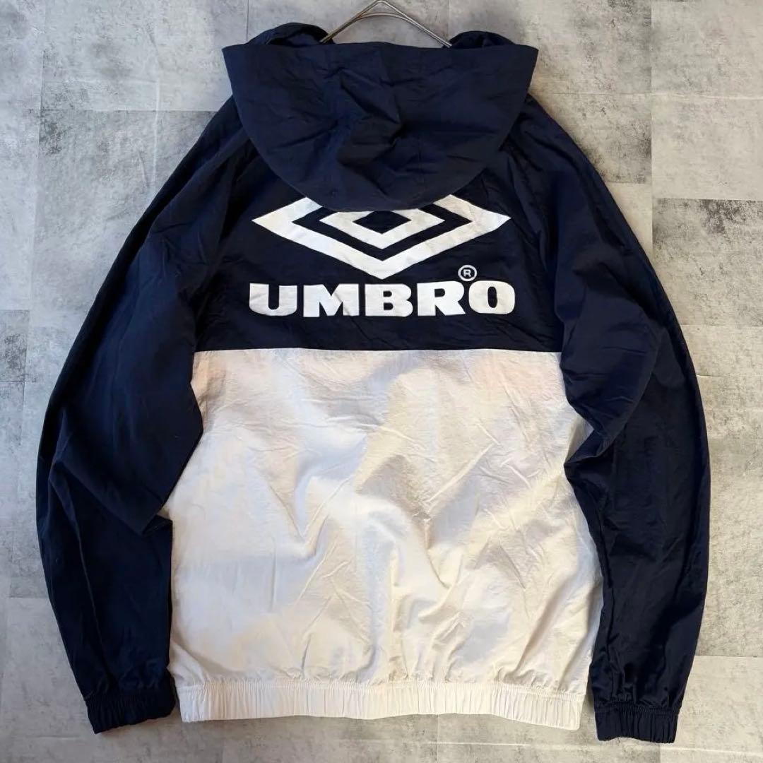 極美品✨古着 UMBRO ナイロンジャケット アノラックパーカー白 ハーフ