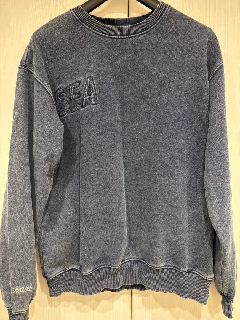 WIND AND SEA 23SS CREW NECK INDIGO WASH