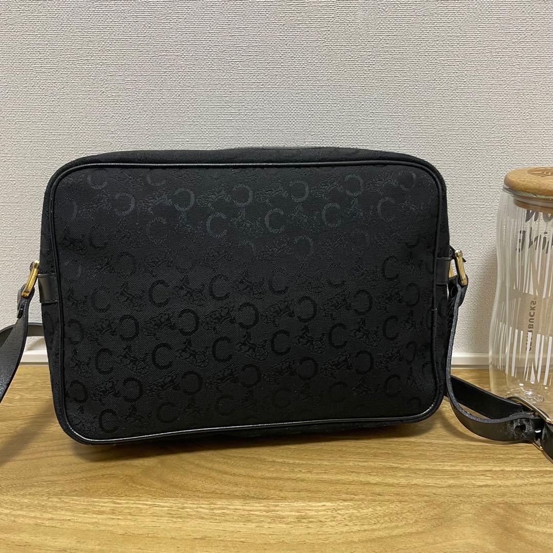 《美品》CELINE（セリーヌ）キャンパス×レザー ショルダーバッグ ブラック