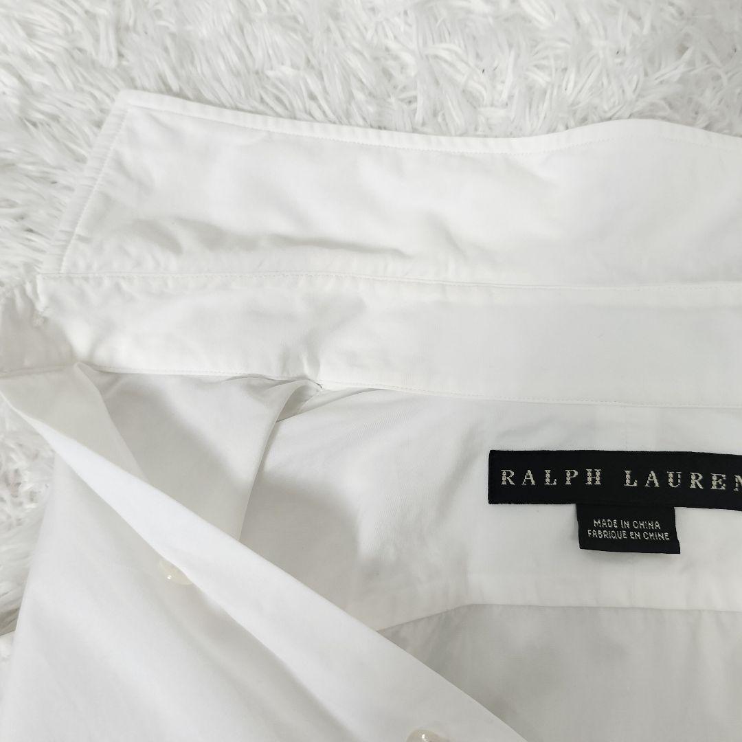 ラルフローレン ビッグポニー コットンシャツ ホワイト 刺繍 カラー