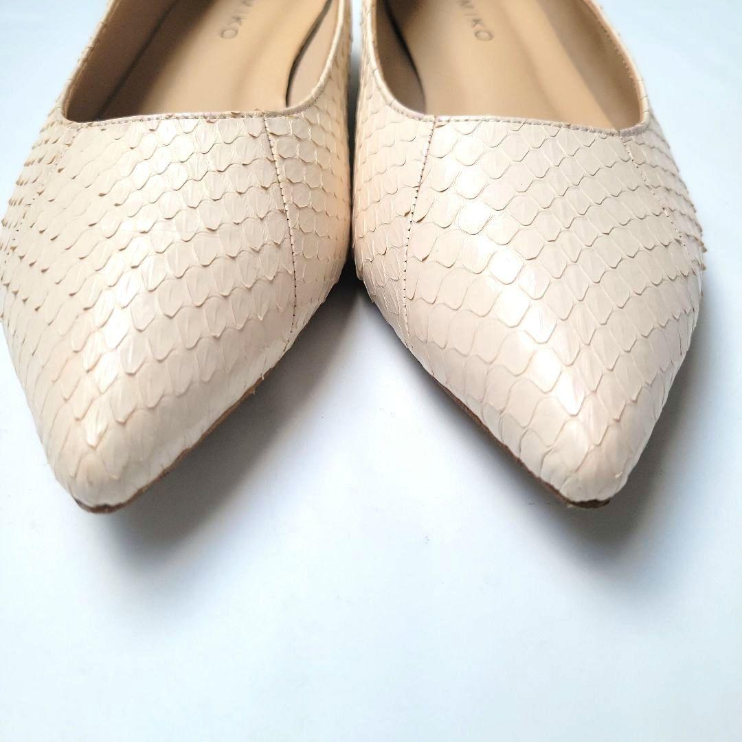 美品 HIMIKO On Bleue 卑弥呼 本革フラットパンプス 24.5cm