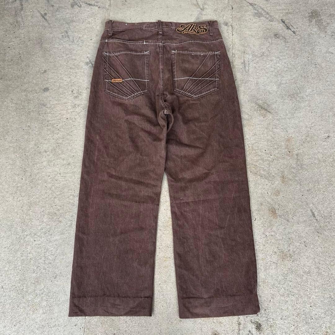 akademiks 00s baggy denim brown 極太 B系 jnco bboy