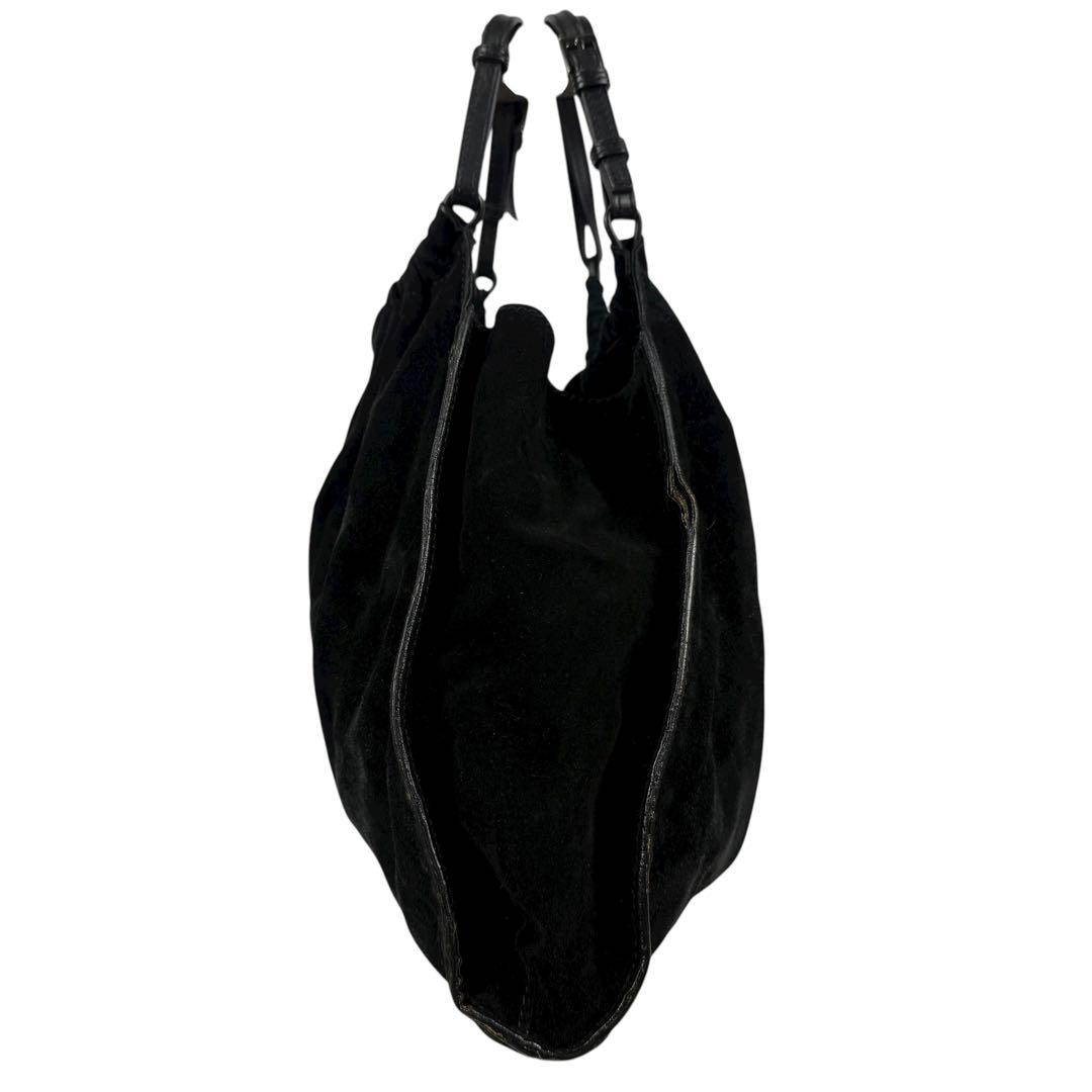 GUCCI スエード ワンショルダー バッグ 肩掛け カバン ギャザー