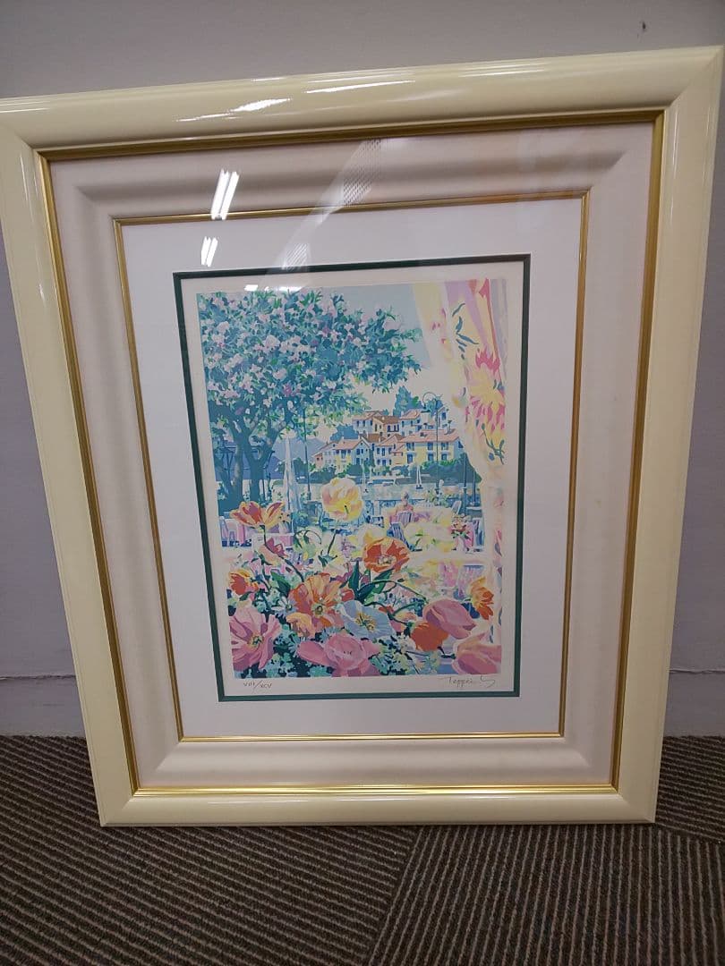 笹倉鉄平 『 雨あがり / 赤いパラソル 』 シルクスクリーン