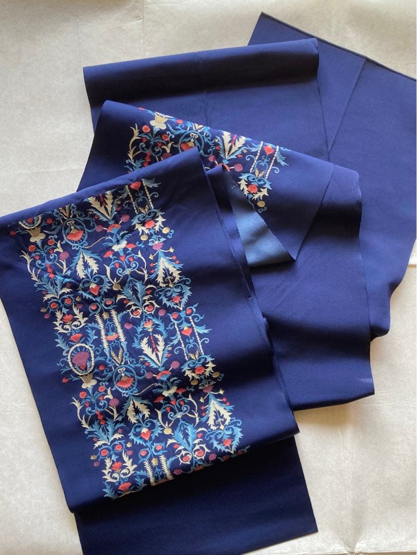 名古屋帯 博多ななこ織り 花唐草模様 九寸帯（名古屋帯）「染の川勝・