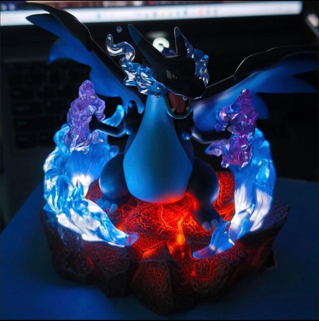 メガリザードンX フィギュア 炎のエフェクト付き LEDライト付き 新品