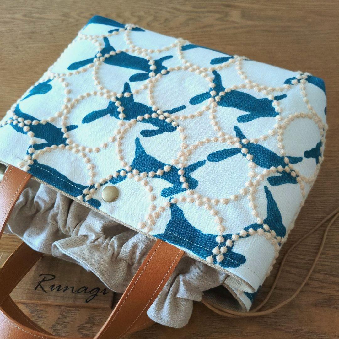 1561】あおりポケットの巾着バッグ＊ミナペルホネンの通販｜beswd.com