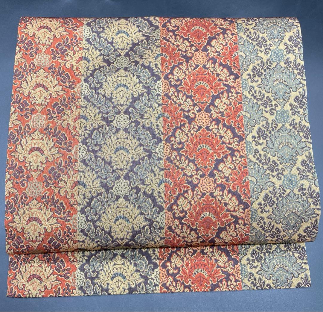 名古屋帯 洒落帯 高級 ♢ 正絹 植物 幾何学模様 亀甲 339 - メルカリ