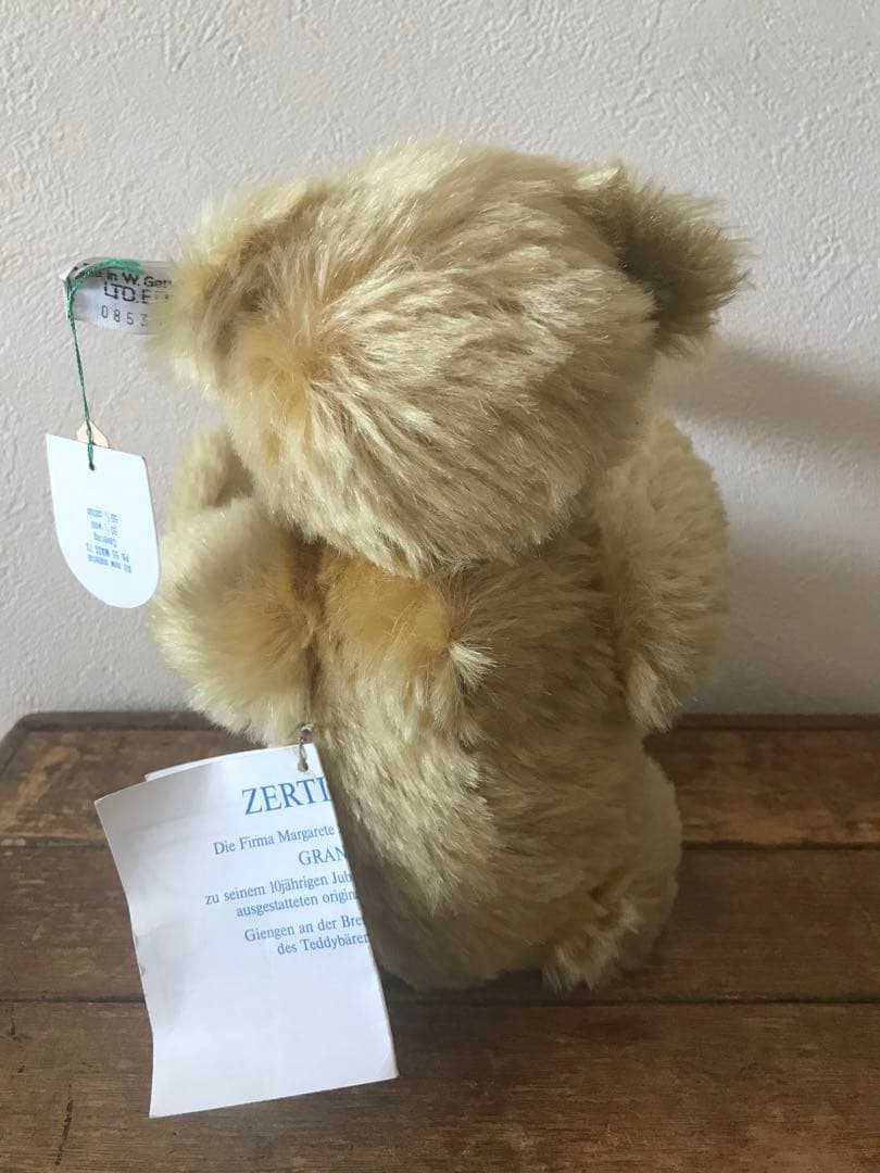 シュタイフ1906年復刻盤テディベアヴィンテージ ベア白タグ黒文字