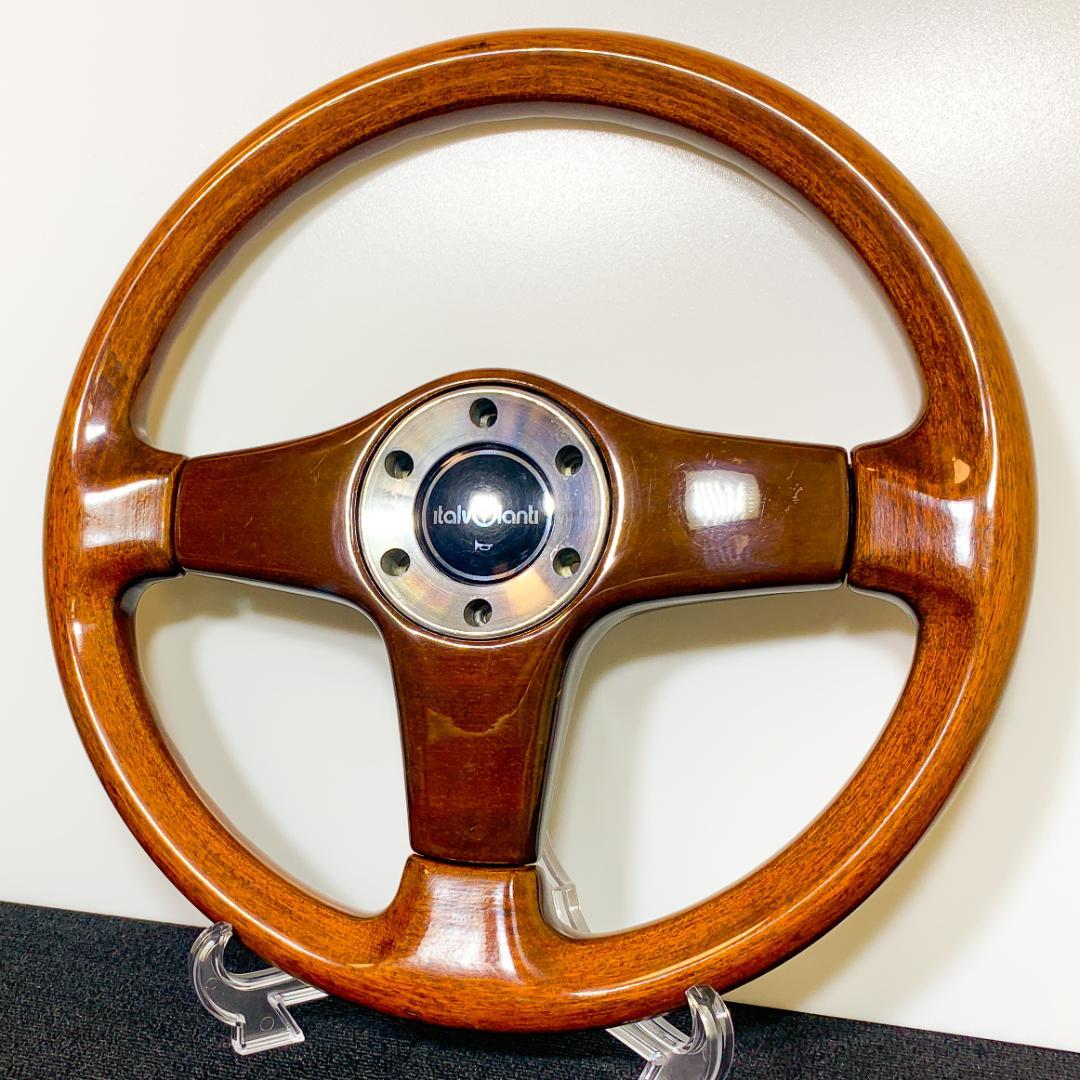 美品 イタルボランテ LINE 3000シリーズ ウッドステアリング 35パイ