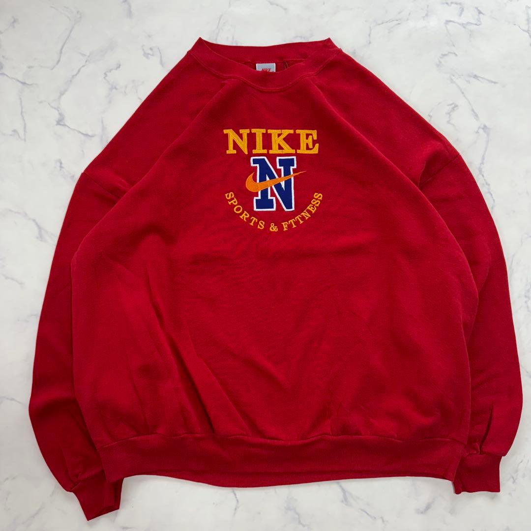 l*t様 NIKE 90s スウェット トレーナー 刺繍ロゴ 銀タグ レッド X