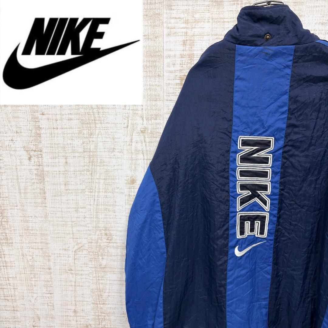 HB75《90S》ナイキ 中綿入りナイロンジャケット 刺繡ロゴ バックロゴ