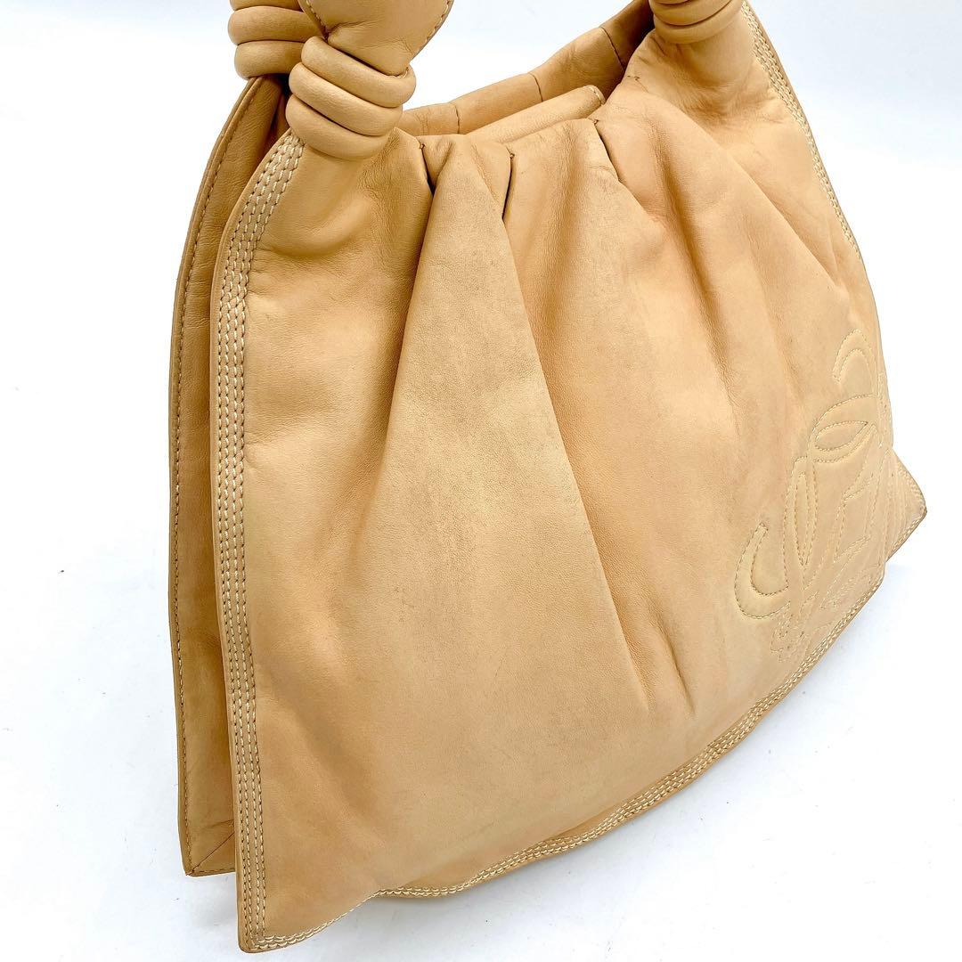 LOEWE】ハンドバッグ アナグラム ノットハンドル レザー ベージュ