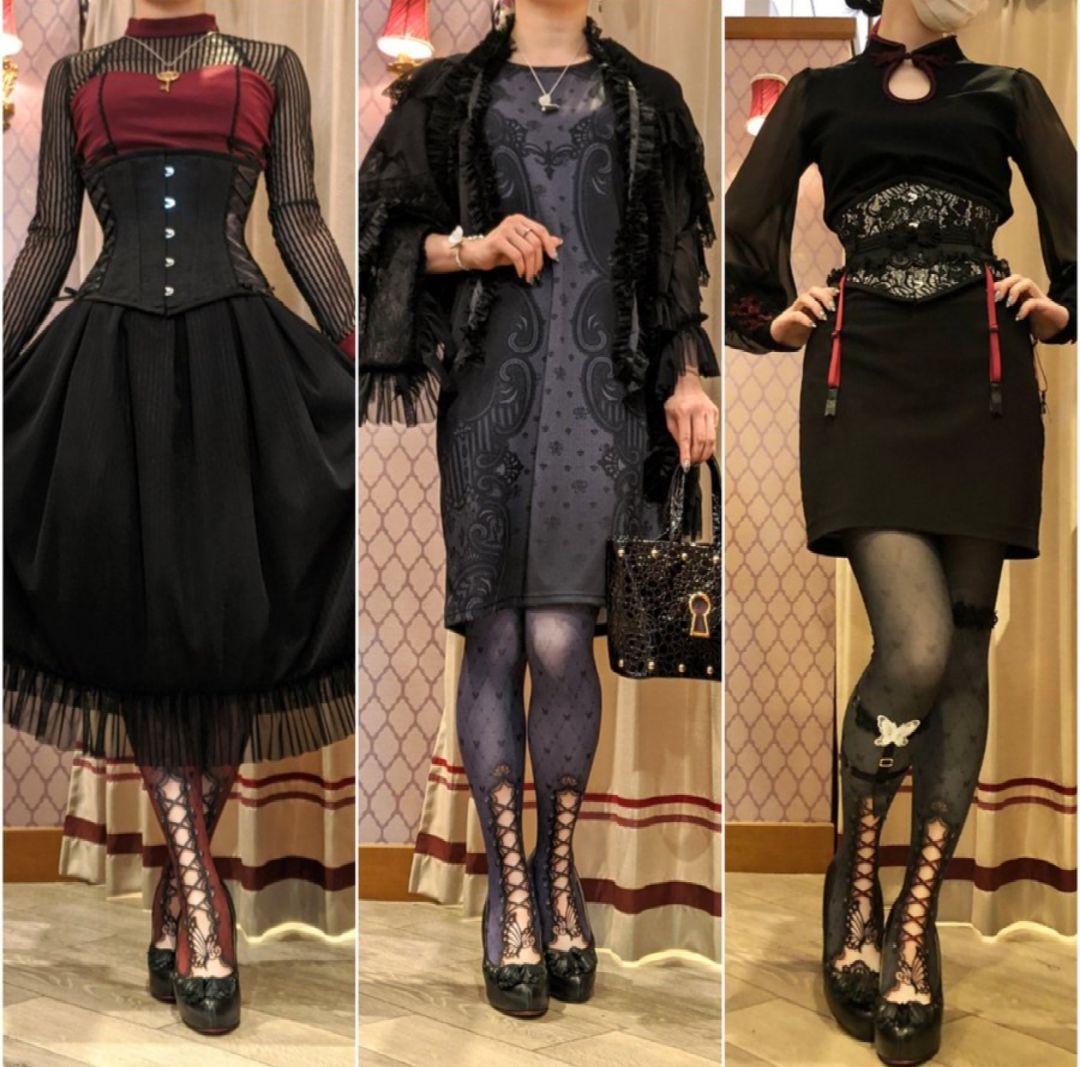 コラボ【abilletage × xxxHOLiC】バタフライシルエットタイツ