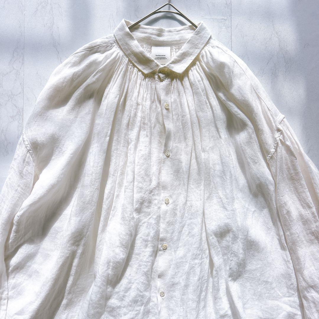 veritecoeur ヴェリテクール アンティークブラウス リネン 100%白