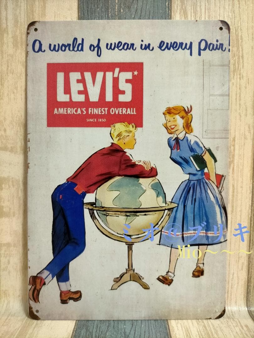 ブリキ看板 リーバイス LEVI'S 1850 レトロ プレート A292 - メルカリ
