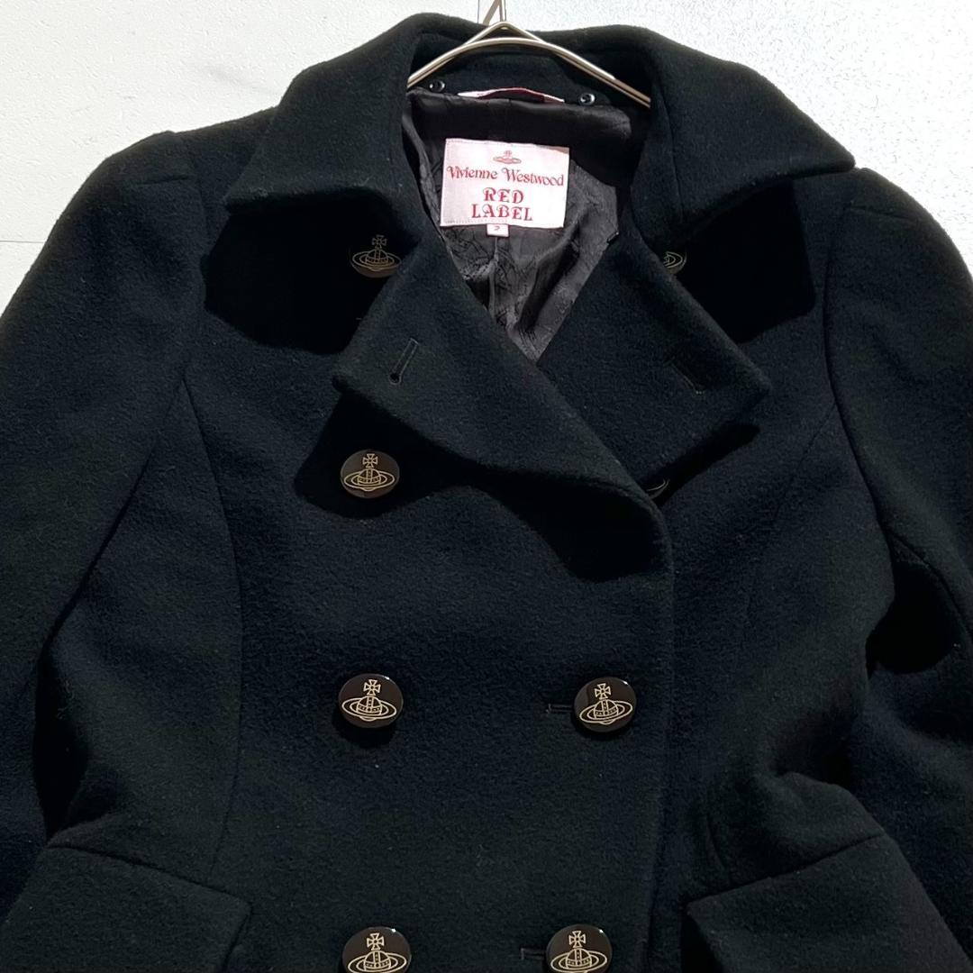 希少00s ヴィヴィアンウエストウッド オーブボタン Pコート フレア裾