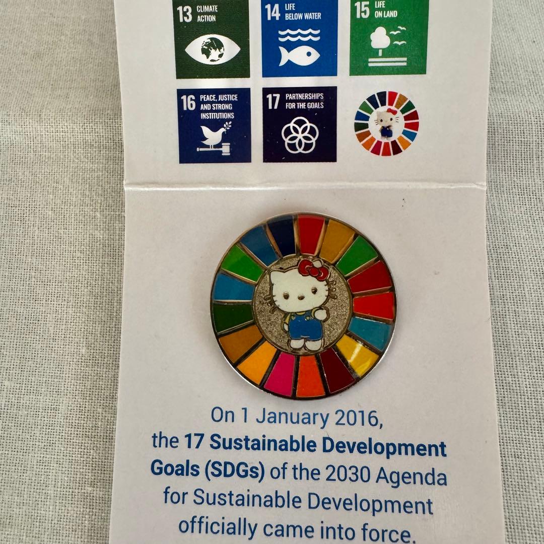 2025万博 国連限定 SDGs ハローキティ ピンバッジ 台紙付き - メルカリ