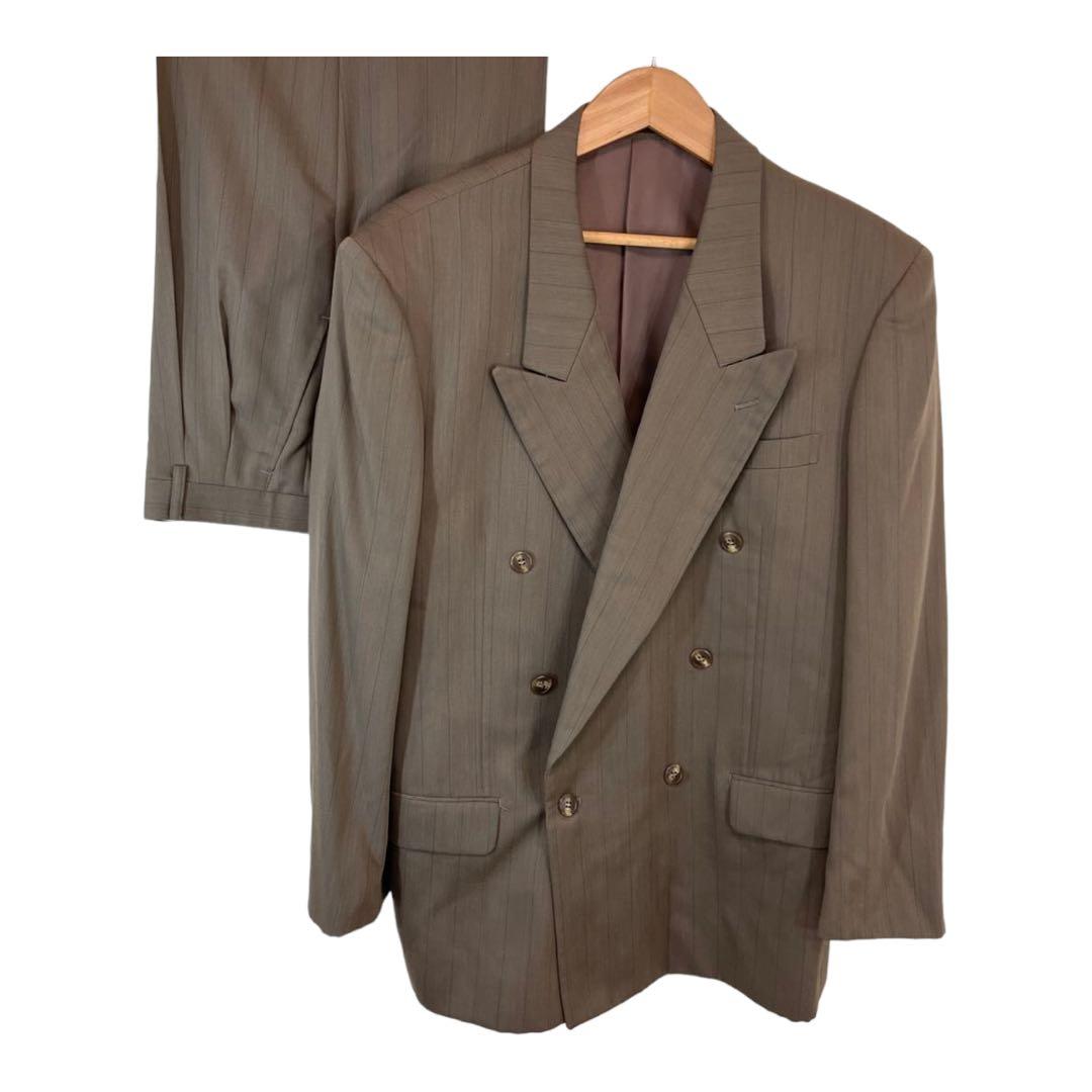 90's 90年代 ヴィンテージ スーツ ダブル セットアップ ブラウン L