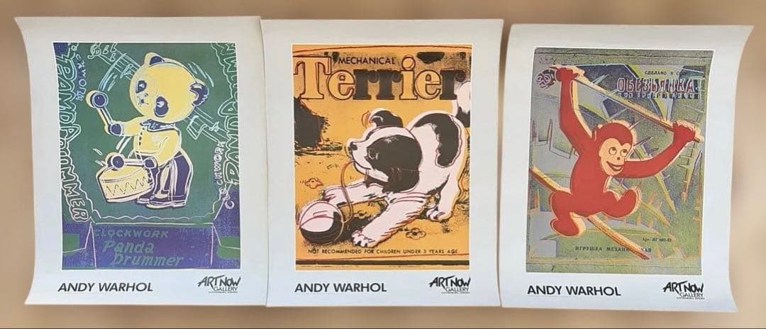 アンディウォーホール　アニマルシリーズ　大判ポスター　アートナウギャラリー中古品 ウォーホル ジャイアントパンダ（絶滅危惧種）【ポスター＋フレーム