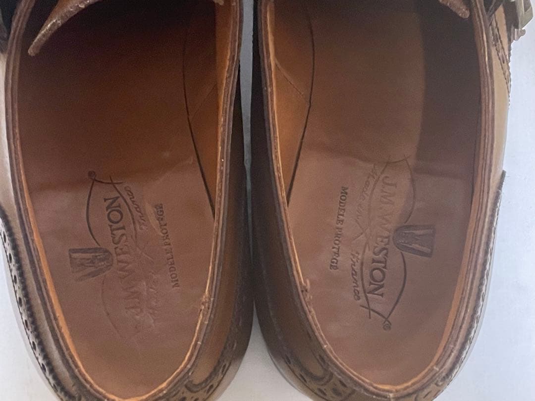 J.M.WESTON シングルモンク　ウィングチップシューズ　ブラウン