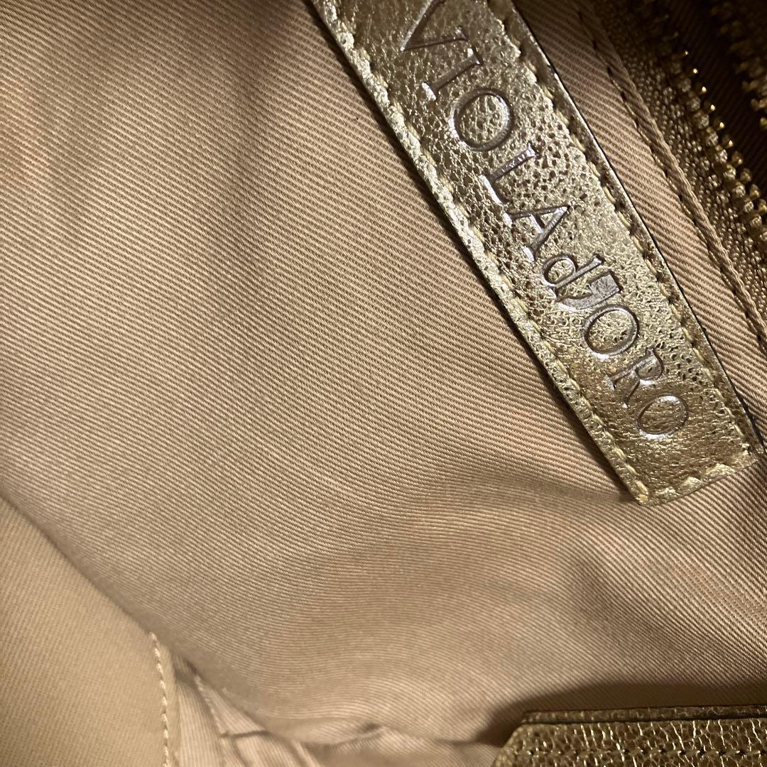 ヴィオラドーロ タッセルつき カゴバッグ ネイビー ゴールド - メルカリ