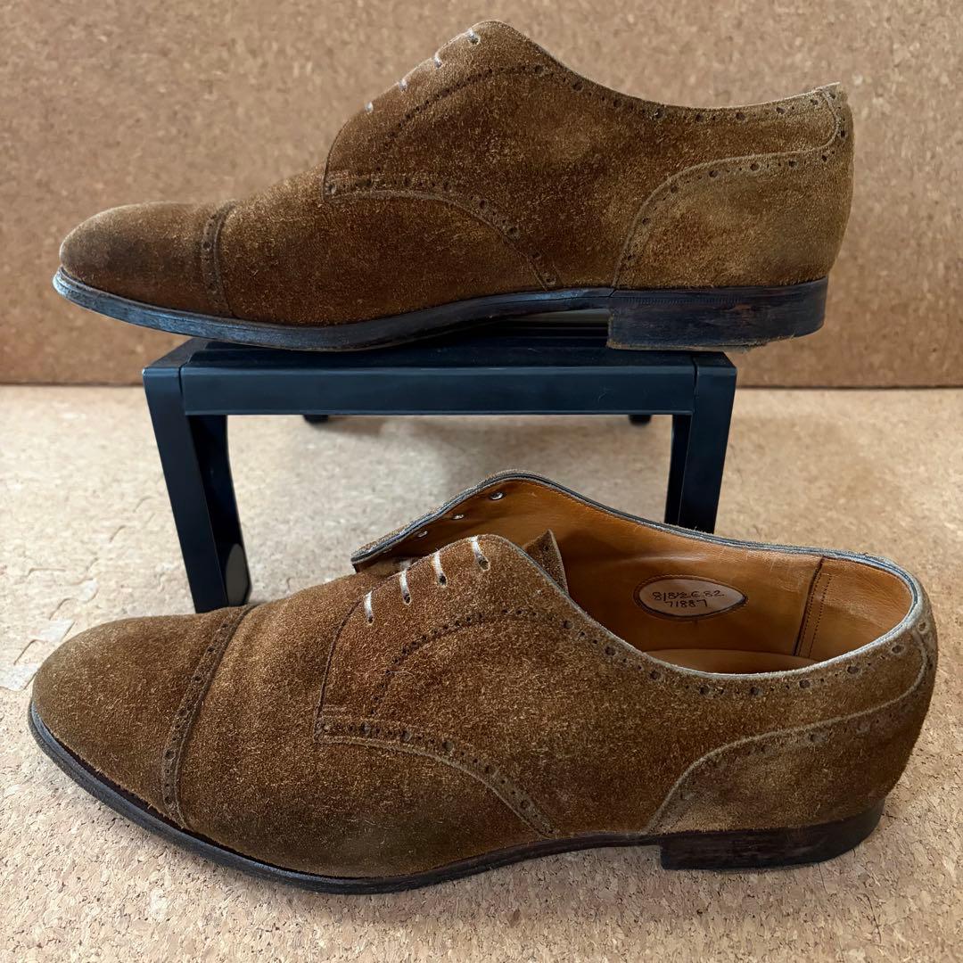 EDWARD GREEN スエード パンチドキャップトゥ ダービー 8E - メルカリ