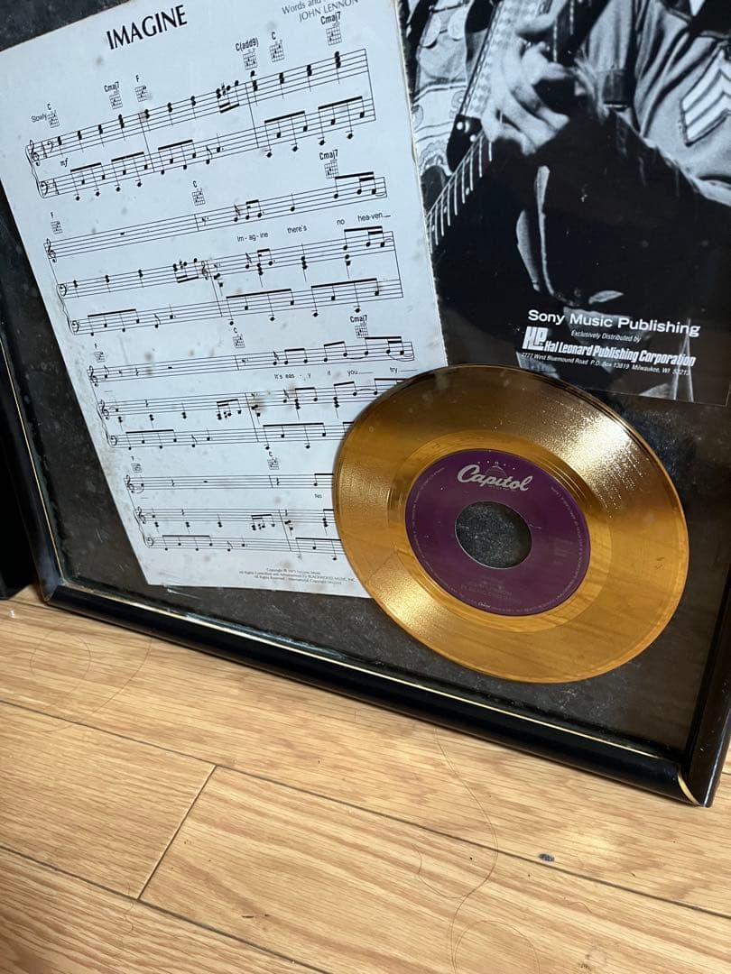 貴重 ジョンレノン イマジン ゴールドディスク 24KT GOLD 楽譜 - メルカリ