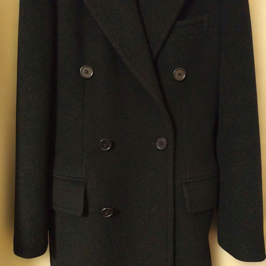 美品】ラルフローレン ダブルブレスト ウールコート 9号 ブラック