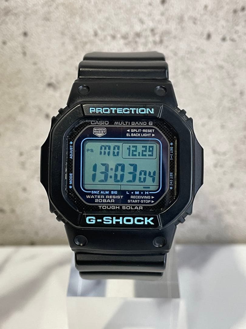 動作良好 CASIO G-SHOCK PROTECTION GW-M5610BA CASIO G-SHOCK BLACK x BLUE GW-M5610BA-1JF Multiband 6 Men's Watch