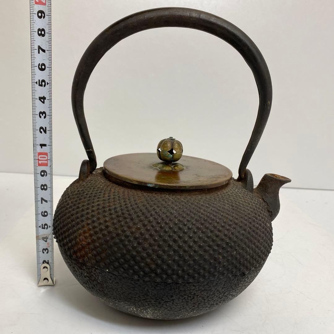 龍文堂 あられ鉄瓶 1322g タニチ 東さ8-0104②