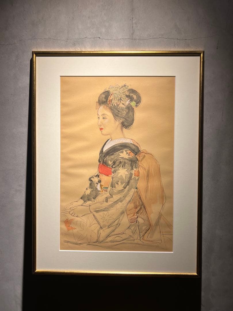 希少　宮本三郎【舞妓】1972 肉質画