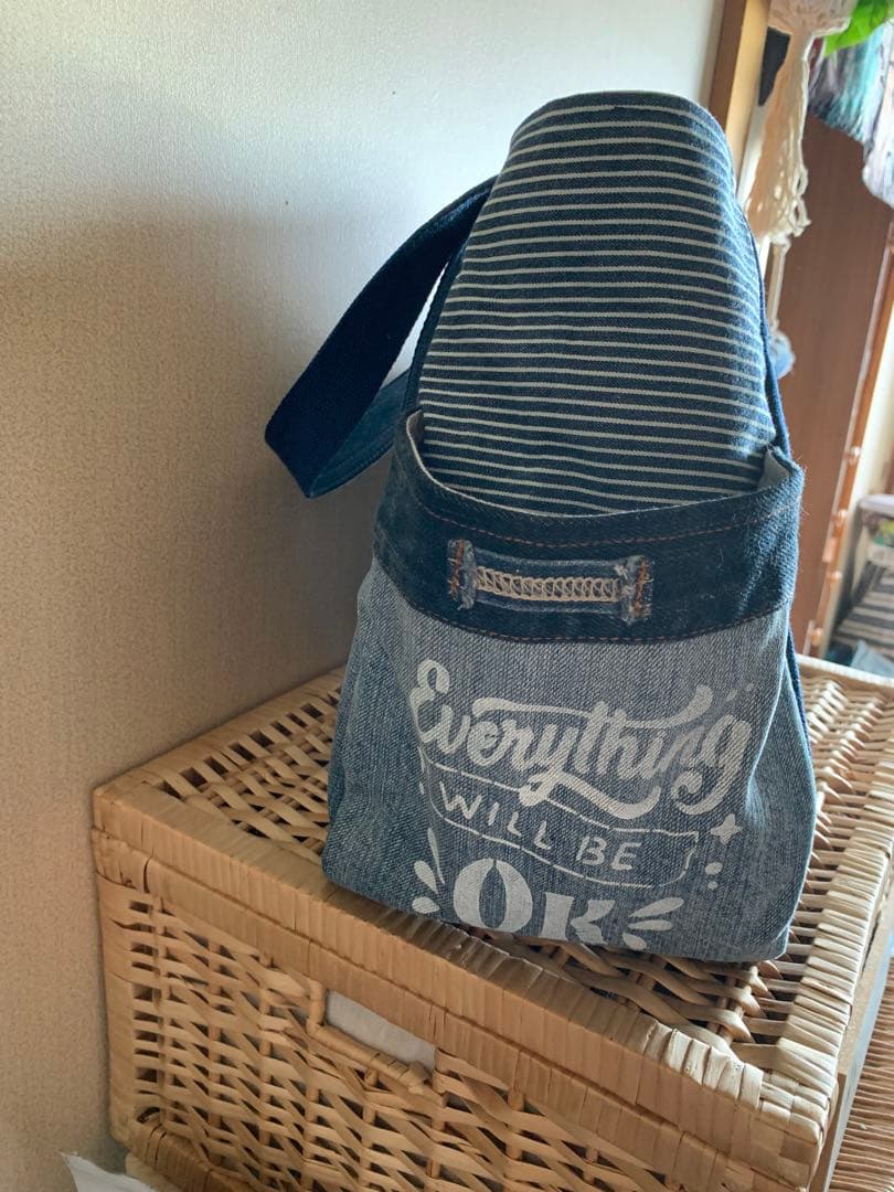 《さよちゃん》【まんまるトートバッグ(L)×3点】デニムリメイク