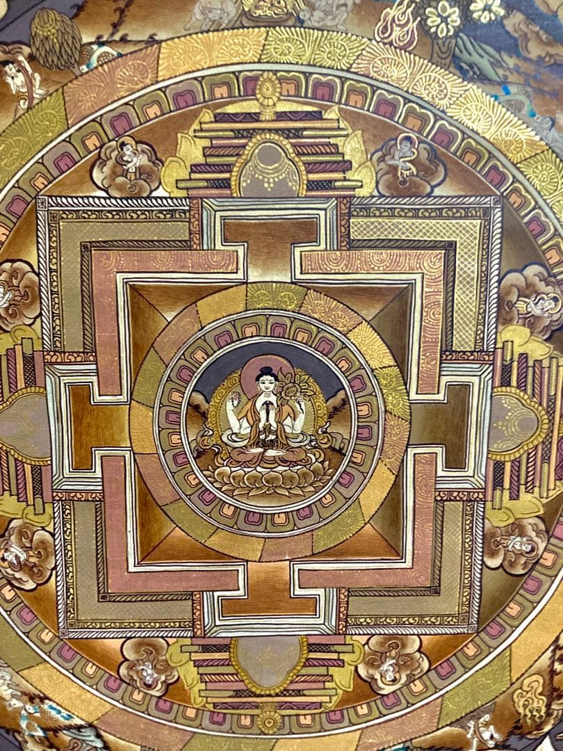 チベット 曼荼羅 マンダラ カーラチャクラ 仏画 タンカ 掛軸 観音 菩薩