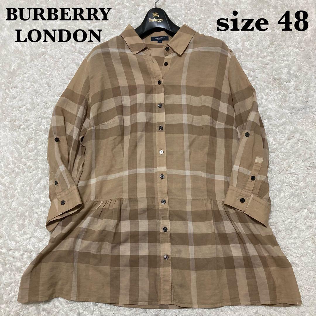 大きいサイズ48 バーバリーロンドン メガチェック シャツ チュニック 大きいサイズ48 バーバリーロンドン メガチェック シャツ チュニック