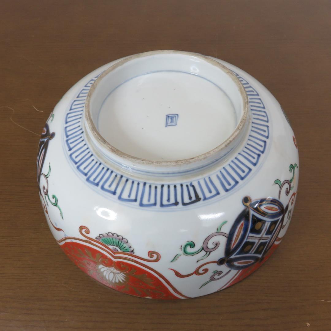 中鉢 大鉢 丼 金彩 色絵付け 花文様 山水 海 歪み 銘あり 窯傷 - メルカリ