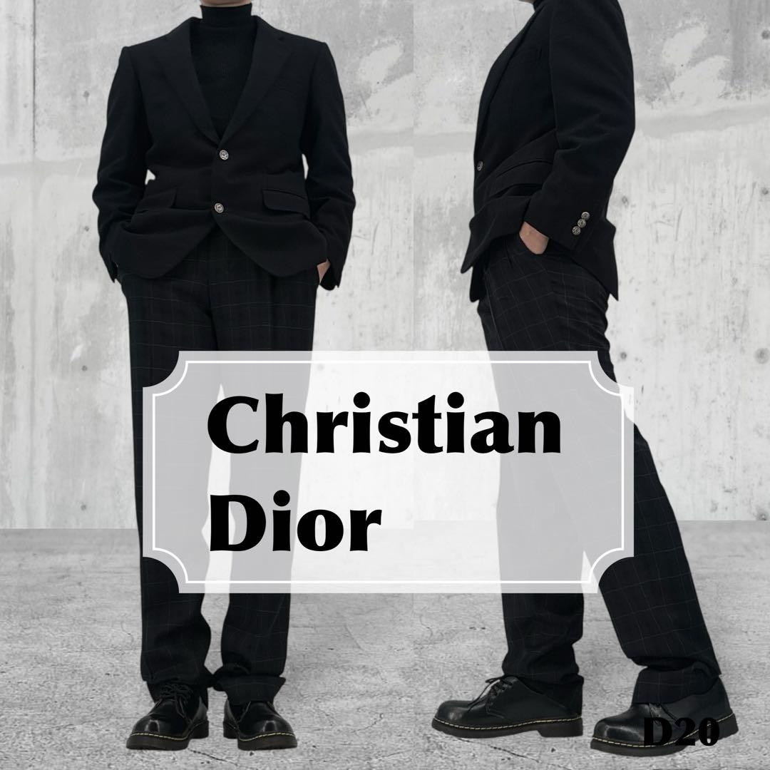 【美品】Dior　クリスチャンディオール　　スーツ　ジャケット　金具ロゴボタン Christian Dior】クリスチャンディオール CDロゴメタルボタンウール100