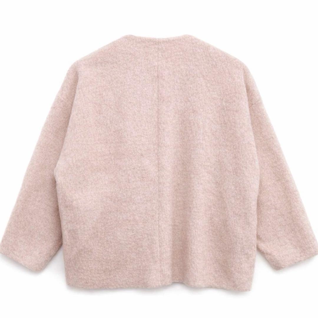 完売品＊yori ウール モヘア シャギージャケット ピンク ノーカラー