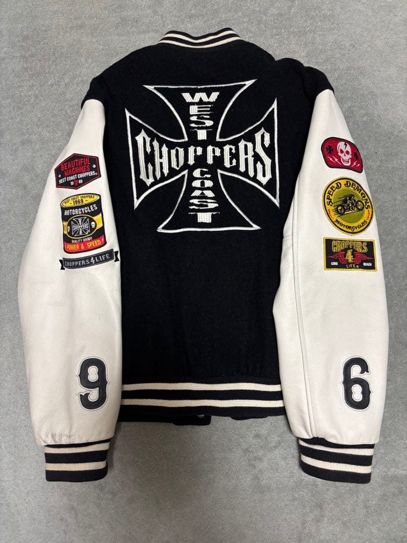 WEST COAST CHOPPERSスタジャン袖レザー XXLW黒/白