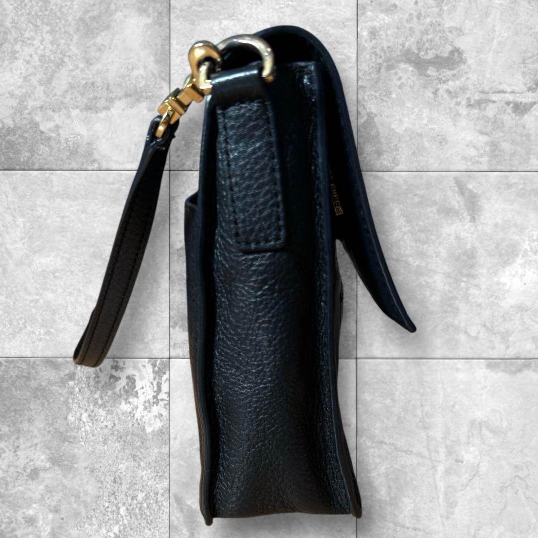 極美品✨トリーバーチ ショルダーバッグ シボ革 ビッグロゴ 型押し