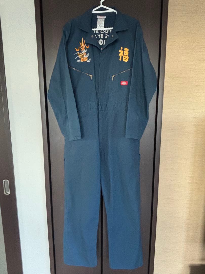 ディッキーズ/つなぎ/オールインワン/ベトジャン/刺繍/ネイビー/42