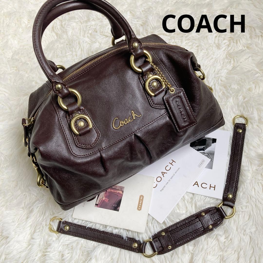 未使用級 vintage coach archive アシュレイ ミニボストン vintage coach archive プリーテッド ミニボストン 大容量 - メルカリ