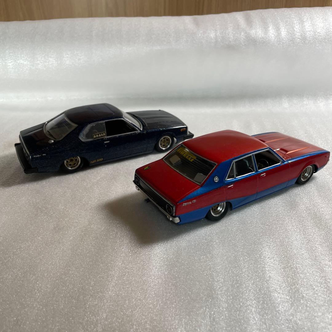 完成品】旧車 プラモデル 4台セットケンメリ ハコスカ ジャパン セリカ