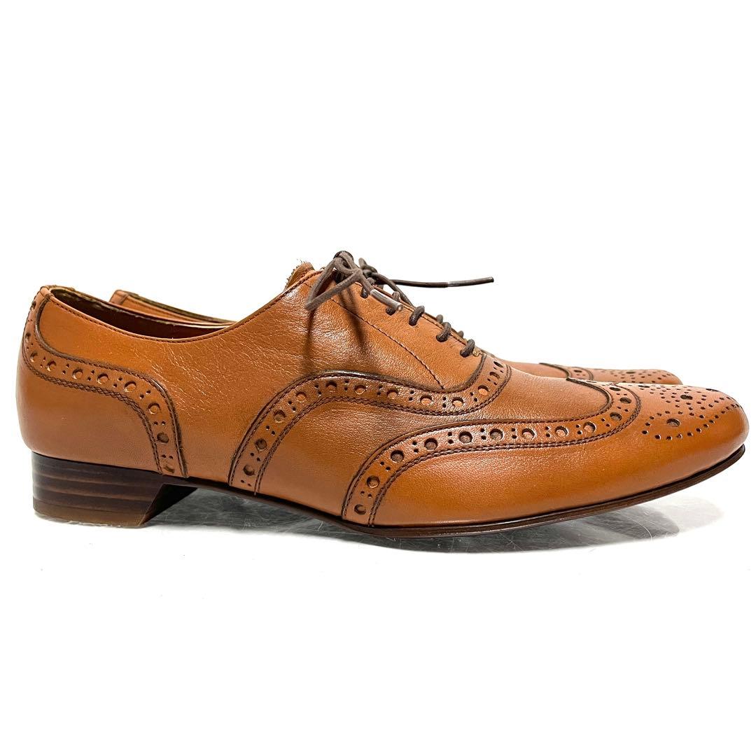 ★新品未使用★ショセ★ウィングチップ★おじ靴★22.5cm★茶　ブラウン★