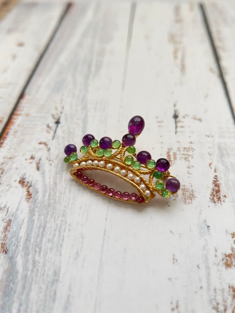 Swoboda】スワボダ ブローチ 王冠 クラウン ティアラ アメジスト