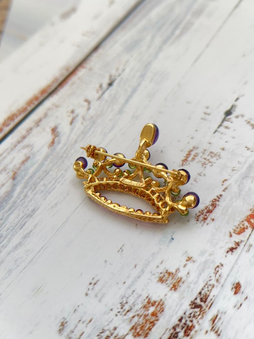 Swoboda】スワボダ ブローチ 王冠 クラウン ティアラ アメジスト