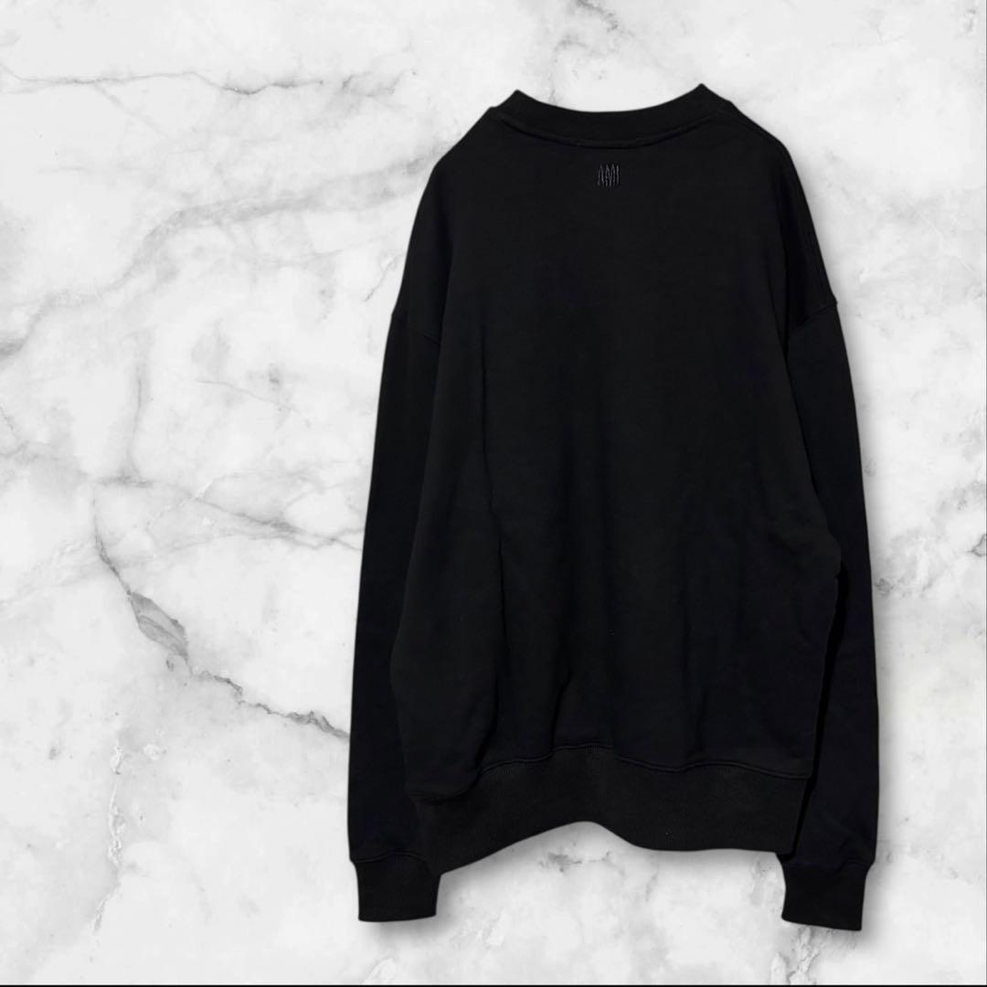 美品 ami parisアミパリス ブラック 黒 ロゴスウェット - メルカリ