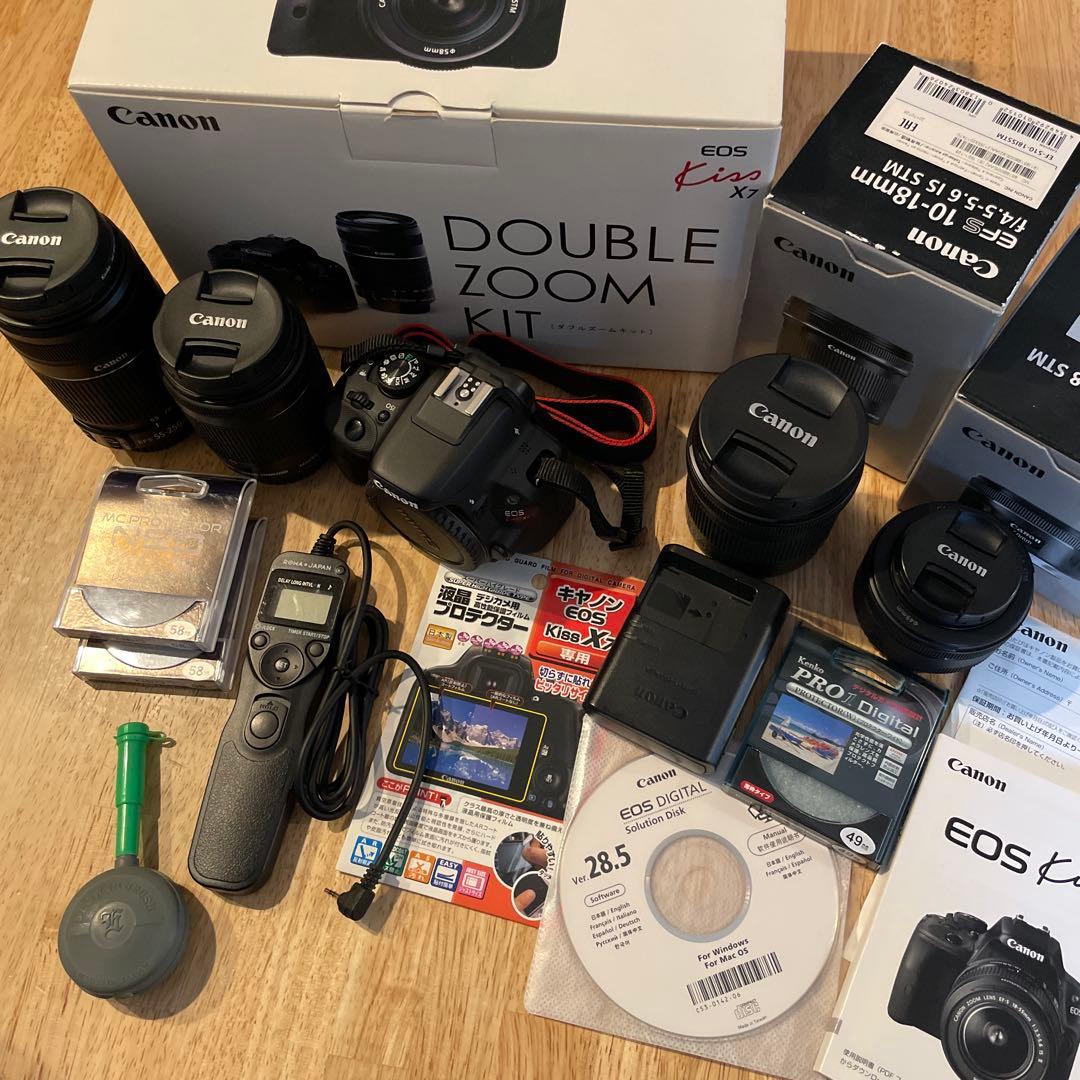 Canon EOS Kiss X7 ダブルズームキット＋広角や単焦点レンズ等