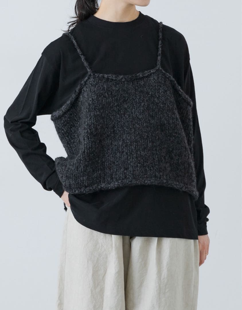 かぐれ アルパカウールブークレニットキャミソール - メルカリ