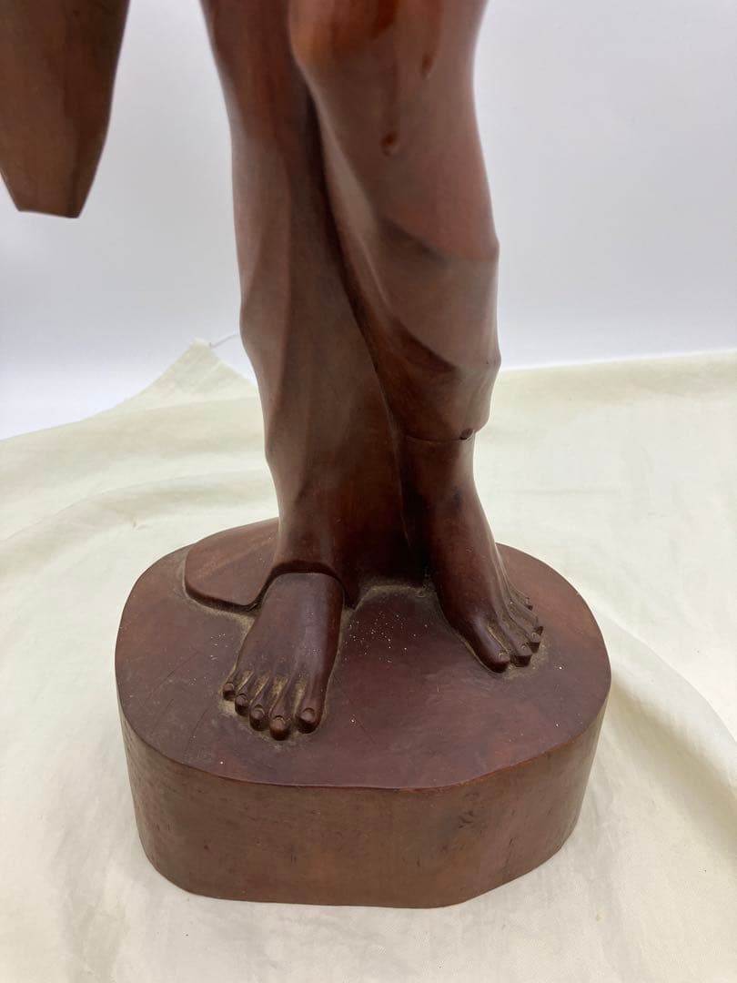 木彫り 木製 女性像 裸婦像 置物 オブジェ　バリ 工芸品　裸体